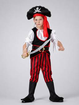Little Surprise Box - Pirates Theme Kids Halloween Costume Dress Up For Boys-S