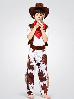 Little Surprise Box - Brown Patch Cowboy, Kids Halloween Costume Fancy Dress Up