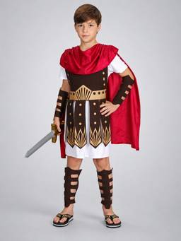 Little Surprise Box - Red/Brown Gladiator, Kids Halloween Costume Fancy Dress Up
