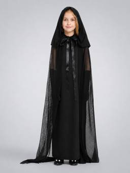 Little Surprise Box - Long Black Cloak Witch, Kids Halloween Costume Fancy Dress Up