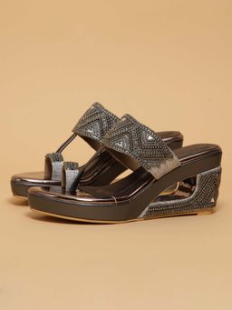 ERIDANI - Women Aashi Grey Wedges Heels