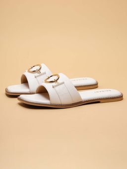 ERIDANI - Women Livia White Slip-on Flats