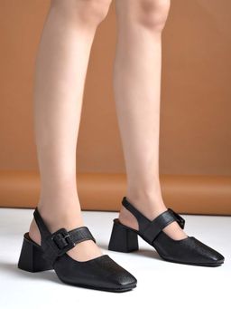 Shoetopia - Women Classic Black Block Heels