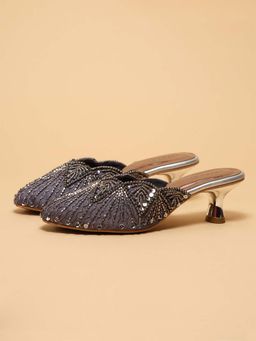 ERIDANI - Women Sarini Grey Mules Heels