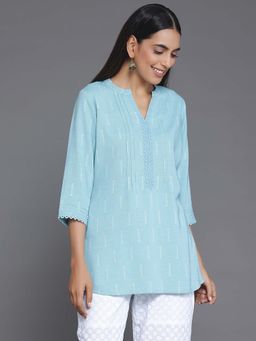 Libas - Women's Blue Embroidered Kurti