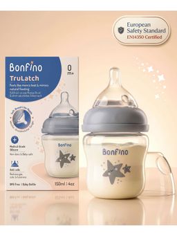 Bonfino - Premium Trulatch Ultra-Wide Neck Baby Feeding Bottle 150 Ml (0-6 Months)