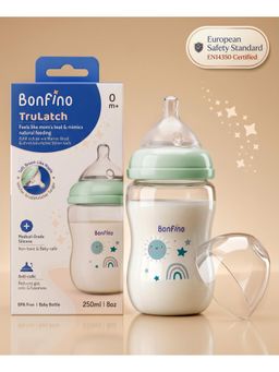 Bonfino - Premium Trulatch Ultra-Wide Neck Baby Feeding Bottle 250 Ml (0-6 Months)