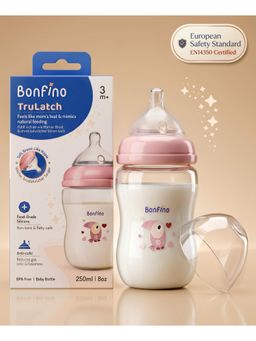Bonfino - Premium TruLatch Ultra-Wide Neck Baby Feeding Bottle 250 ml (0-6 Months)