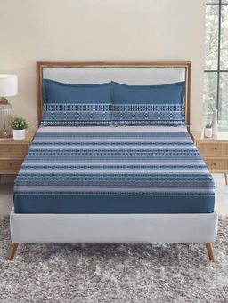 MYTRIDENT - Ice Dust Soft Comfort King Size Fitted Bedsheet with 2 Pillow Covers