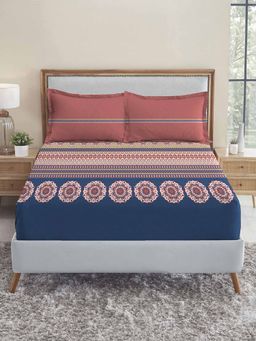 MYTRIDENT - Earthy Tale Soft Comfort King Size Fitted Bedsheet with 2 Pillow Covers