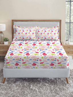 MYTRIDENT - Sweet Temptation Soft Comfort King Size Fitted Bedsheet with 2 Pillow Covers