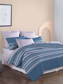 MYTRIDENT - Ice Dust Comforter with King Size Bedsheet and Pillow Cover (Set of 4)