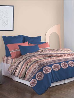 MYTRIDENT - Earthy Tale Comforter with King Size Bedsheet and Pillow Cover (Set of 4)