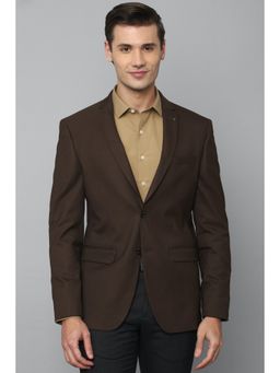Allen Solly Men Brown Slim Fit Solid Formal Blazer