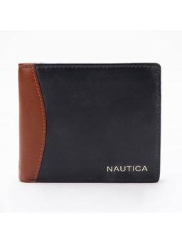 Nautica - Bi Fold Slim & Light Weight Leather Mens Stylish Casual Wallet - Black
