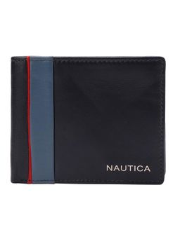 Nautica - Bi Fold Slim & Light Weight Leather Mens Stylish Casual Wallet - Navy Blue