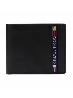Nautica - Bi Fold Slim & Light Weight Leather Mens Stylish Casual Wallet - Black