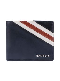 Nautica - Bi Fold Slim & Light Weight Leather Mens Stylish Casual Wallet - Navy Blue