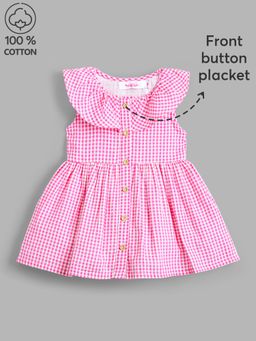 Hopscotch - Pink Pure Cotton Dress