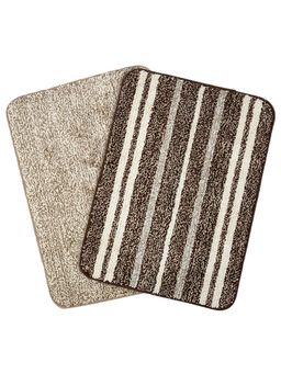 Saral Home - Brown Microfiber Anti Skid Bath Mat 50x70 cm (Pack of 2)