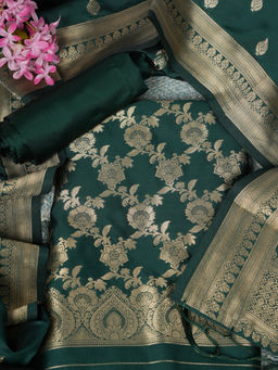 MUFFLY - Multi-Color Banarasi Cotton Unstitched Dress Material (Set of 3)