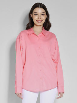 American Eagle - Women Pink Perfect Button-Up Shirt
