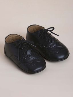 Hopscotch - Brogue Design Black Sneakers