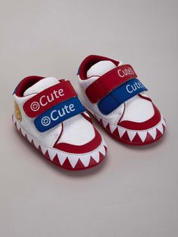 Hopscotch - Text Print White Sneakers