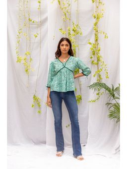 Kohsh - Green Printed Empire Neckline Top