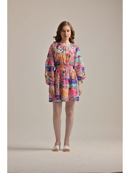 THE SAMOA - Multi Colour Floral Print Mini Dress