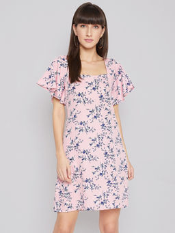 PURYS - Floral Sweetheart Neckline Dress