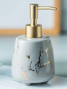 Nestasia - Ceramic Fancy Shampoo Dispenser 300ml (Grey)