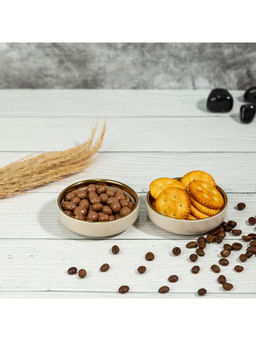 EZ Life - Pastely 3 5 Inch Ceramic Small Dessert Plates Ivory With Golden Rim Pack Of 2