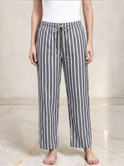 Kryptic - Women Cotton Straight Fit Stripes Pyjama with Side Pocket