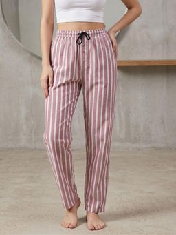 Kryptic - Women Cotton Straight Fit Stripes Pyjama with Side Pocket