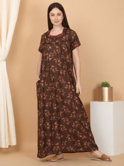 Sweet Dreams - Women Printed Full Length Night Dress