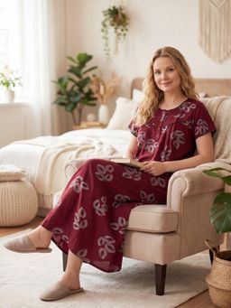 Sweet Dreams - Women Printed Full Length Night Dress