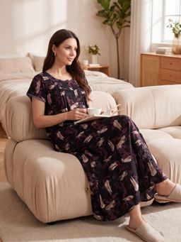 Sweet Dreams - Women Printed Full Length Night Dress