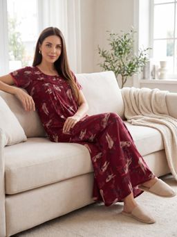 Sweet Dreams - Women Printed Full Length Night Dress