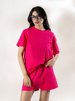 PIU - Women Cotton Shorts Set - Pink