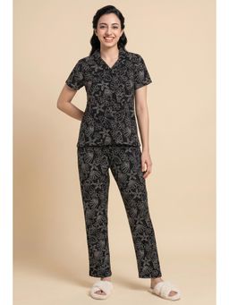 Zivame - Knit Cotton Pyjama Set - Black