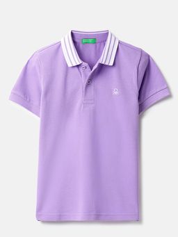 United Colors of Benetton - Purple Regular Fit Solid Polo T-Shirt