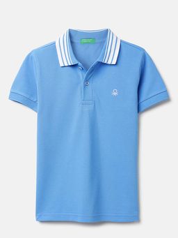 United Colors of Benetton - Blue Regular Fit Solid Polo T-Shirt