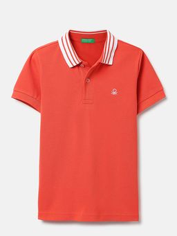 United Colors of Benetton - Red Regular Fit Solid Polo T-Shirt