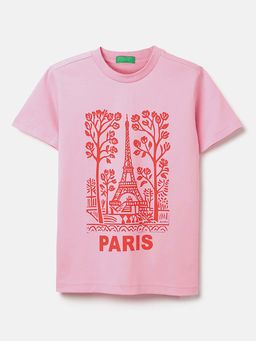 United Colors of Benetton - Pink Regular Fit Round Neck Graphic Print T-Shirt