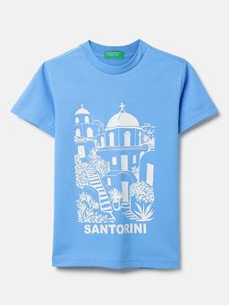 United Colors of Benetton - Blue Regular Fit Round Neck Graphic Print T-Shirt