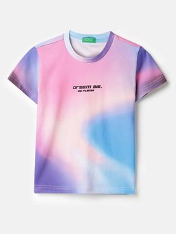 United Colors of Benetton - Multi Color Regular Fit Round Neck Ombre T-Shirt