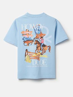 United Colors of Benetton - Blue Relaxed Fit Round Neck Graphic Print T-Shirt