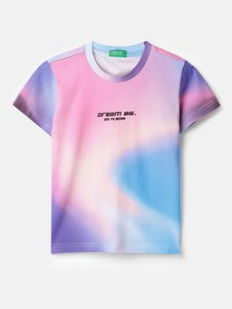 United Colors of Benetton - Multi Color Regular Fit Round Neck Ombre T-Shirt