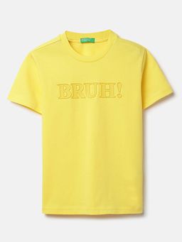 United Colors of Benetton - Yellow Regular Fit Round Neck Solid T-Shirt
